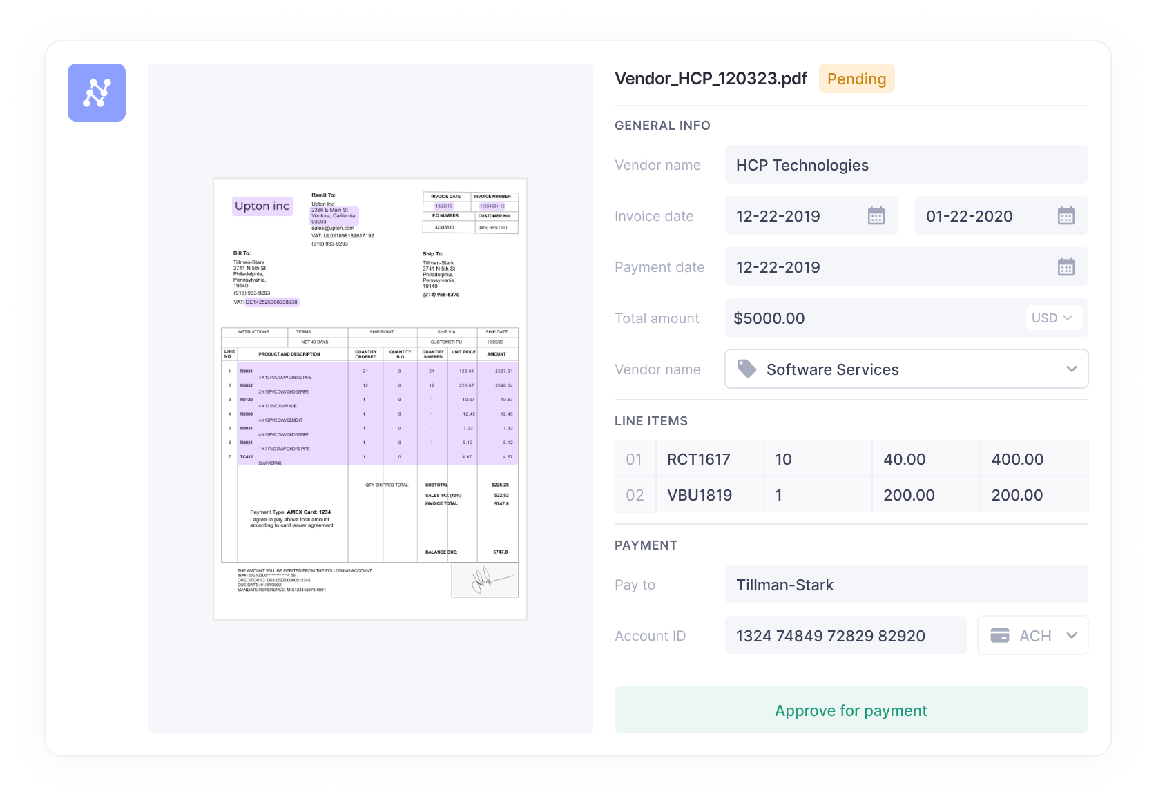 Ai Invoice Processing Screen 2